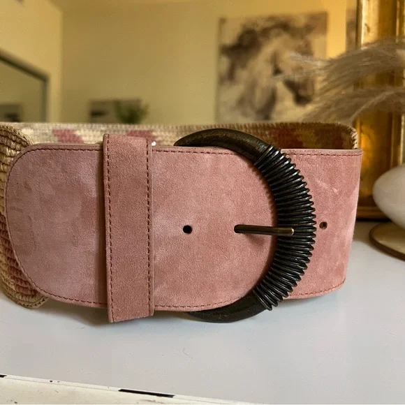NWT Sézane Pink and Tan Carlie Belt - Picture 6 of 10